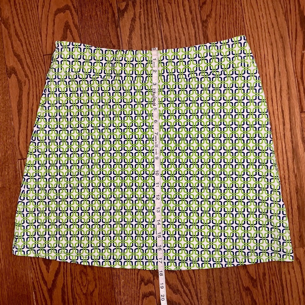 Jude Connally Lime Green & Blue Geometric Skirt - Picture 3 of 5